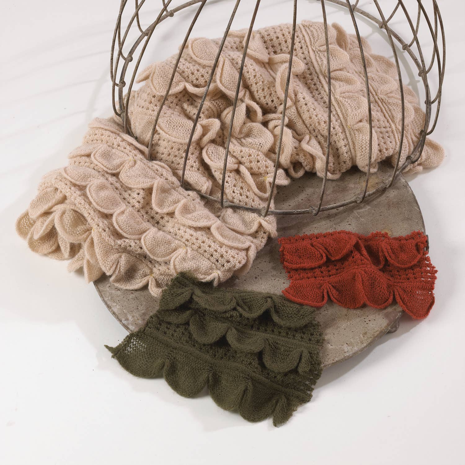 Fennco Styles - Wholesale Scarf - Women's - Oversized Scalloped Ruffle Knit Infinity Loop Scarf 4 Colors3