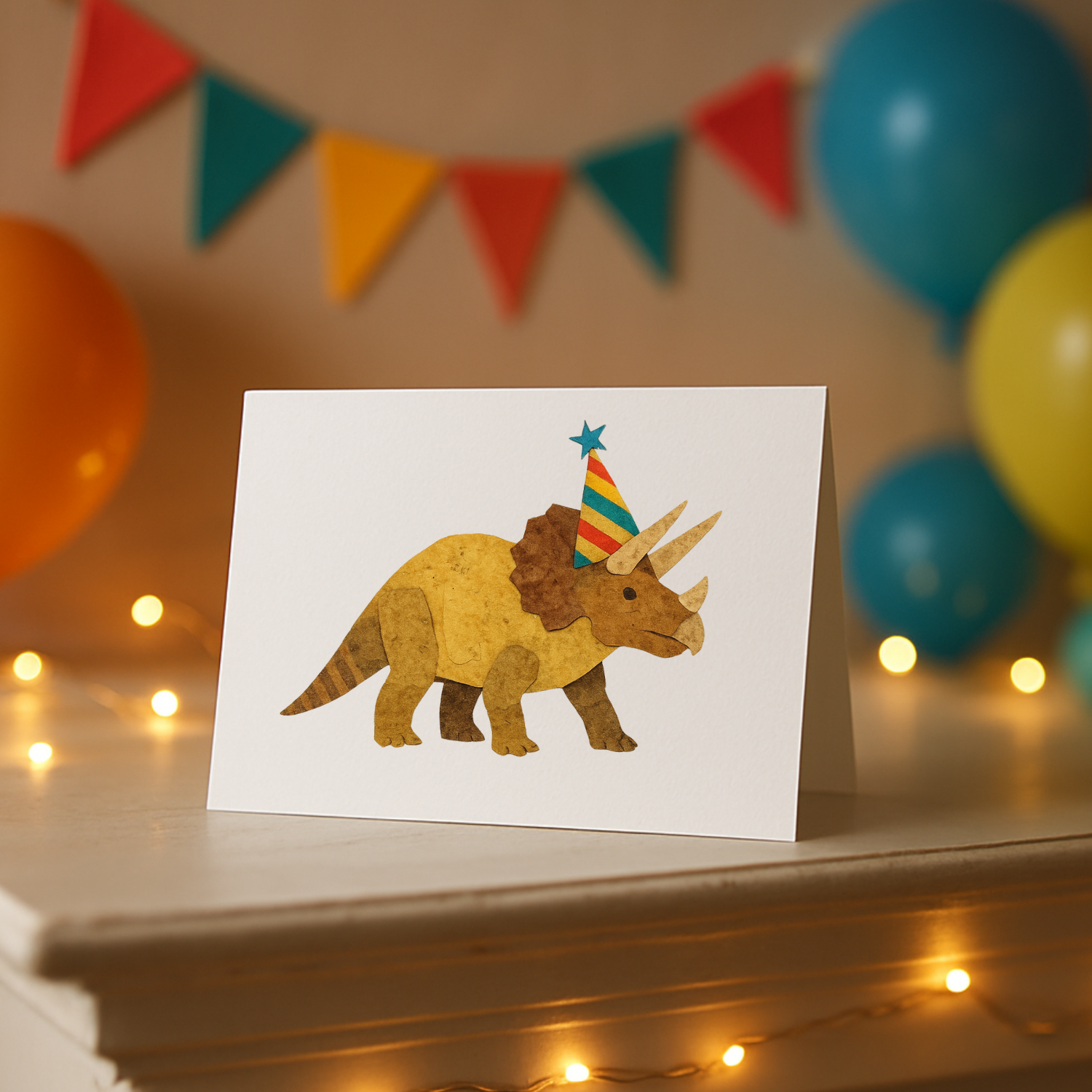 Kin Press Cards – wholesale Birthday card – Birthday Triceratops Greetings Card, Pack Of 100