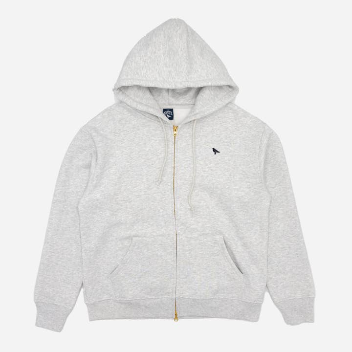 Just Brand Logo Zip Hoodie in Silver Grey for wholesale by The Just Brand