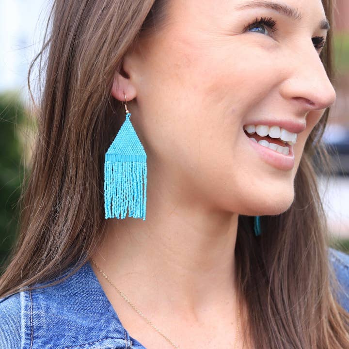 Pierce + Hide - Wholesale Tassel Earrings - Custom Beaded Diamond Fringe Earrings | Fringe Dangle
