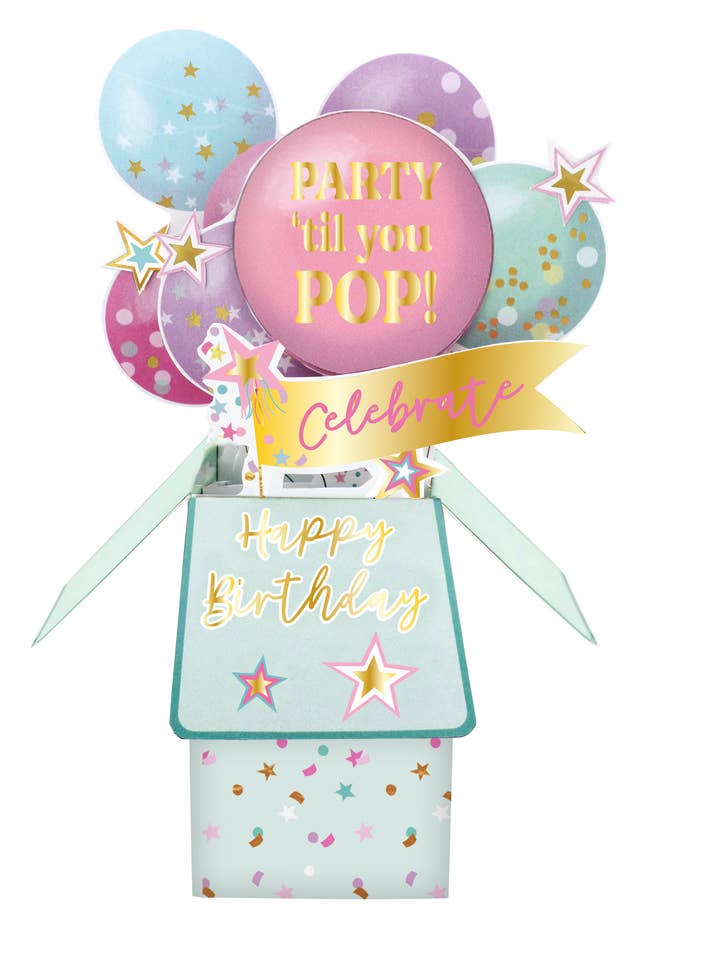 Fødselsdagsballoner - 3D PopUp's Kort - Second Nature for engroshandel hos Second Nature Ltd
