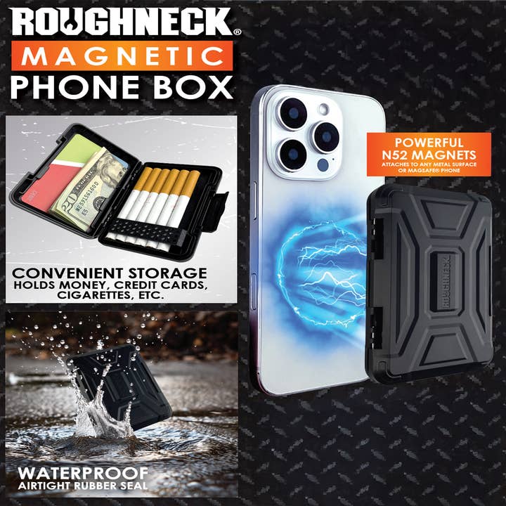 Novelty Brands - Wholesale Phone Wallet - Unisex - Roughneck Magnetic Waterproof Phone Storage Case - 6/Display