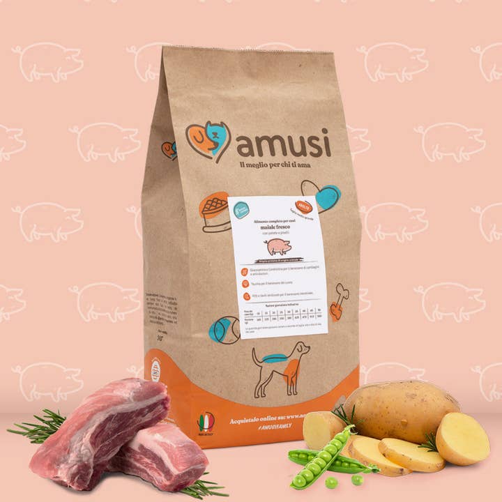 Kibble with Fresh Pork, Potatoes, and Peas for Adults for wholesale by Pettech S.r.l.