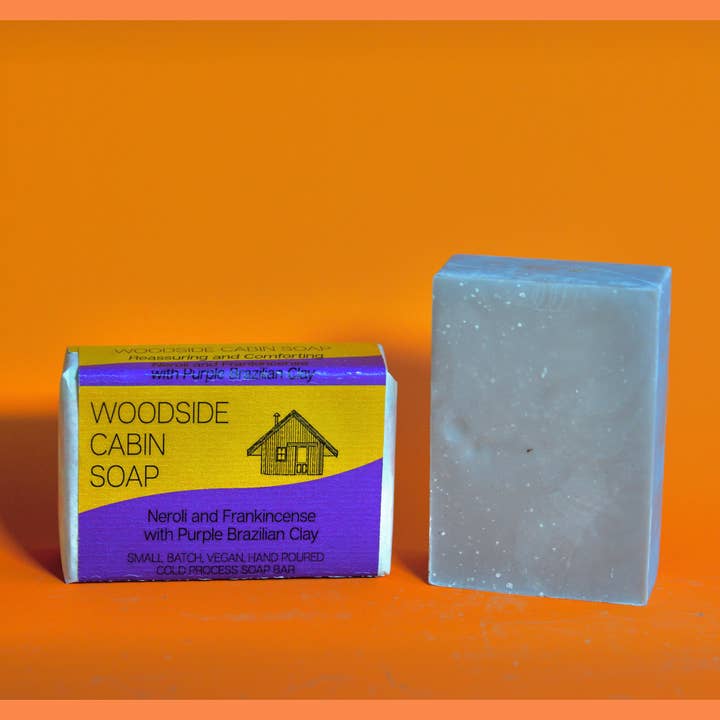 Frankincense and Neroli with Brazilian Purple Clay for wholesale by Woodside Cabin Soap