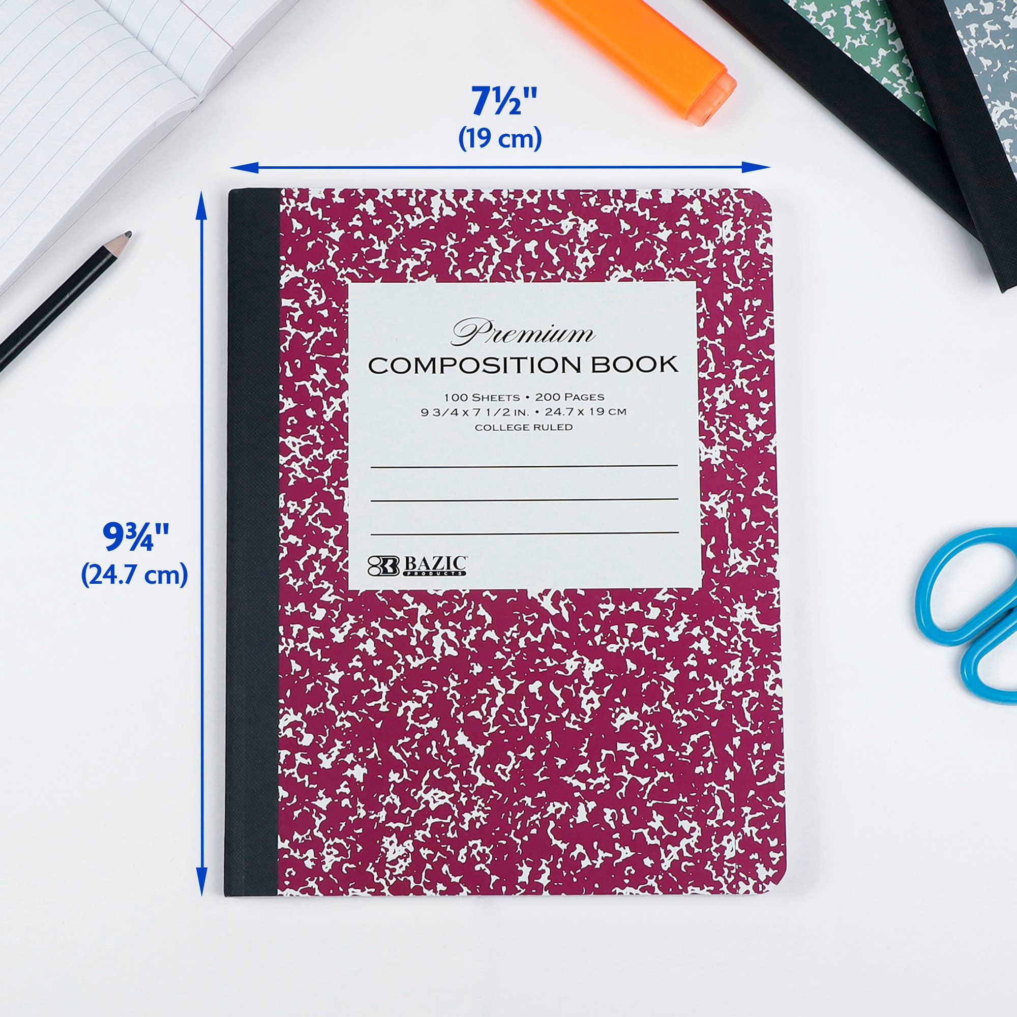 BAZIC Products - Wholesale Notebook - C/R 100 Ct. Premium Morandi Color Marble Composition Book1