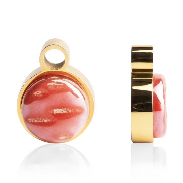 Creoolse hanger • goud/kersenrood voor wholesale door ALEXASCHA