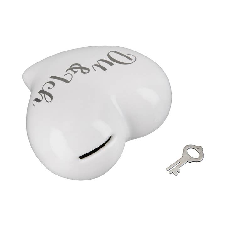 Gilde Handwerk Macrander GmbH & Co. KG – wholesale Money/piggy bank – Ceramic money box heart “You & I” VE 61