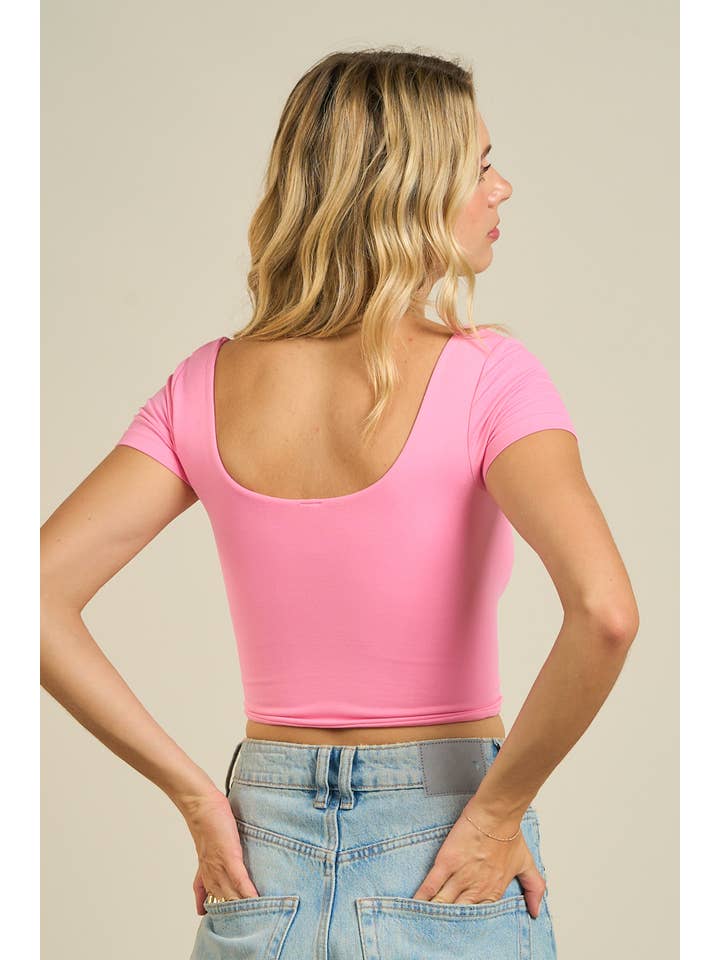 ANWND - Wholesale Tank Top - Women's - 53592 - ROUND NECK HALF SLEEVE TOP1