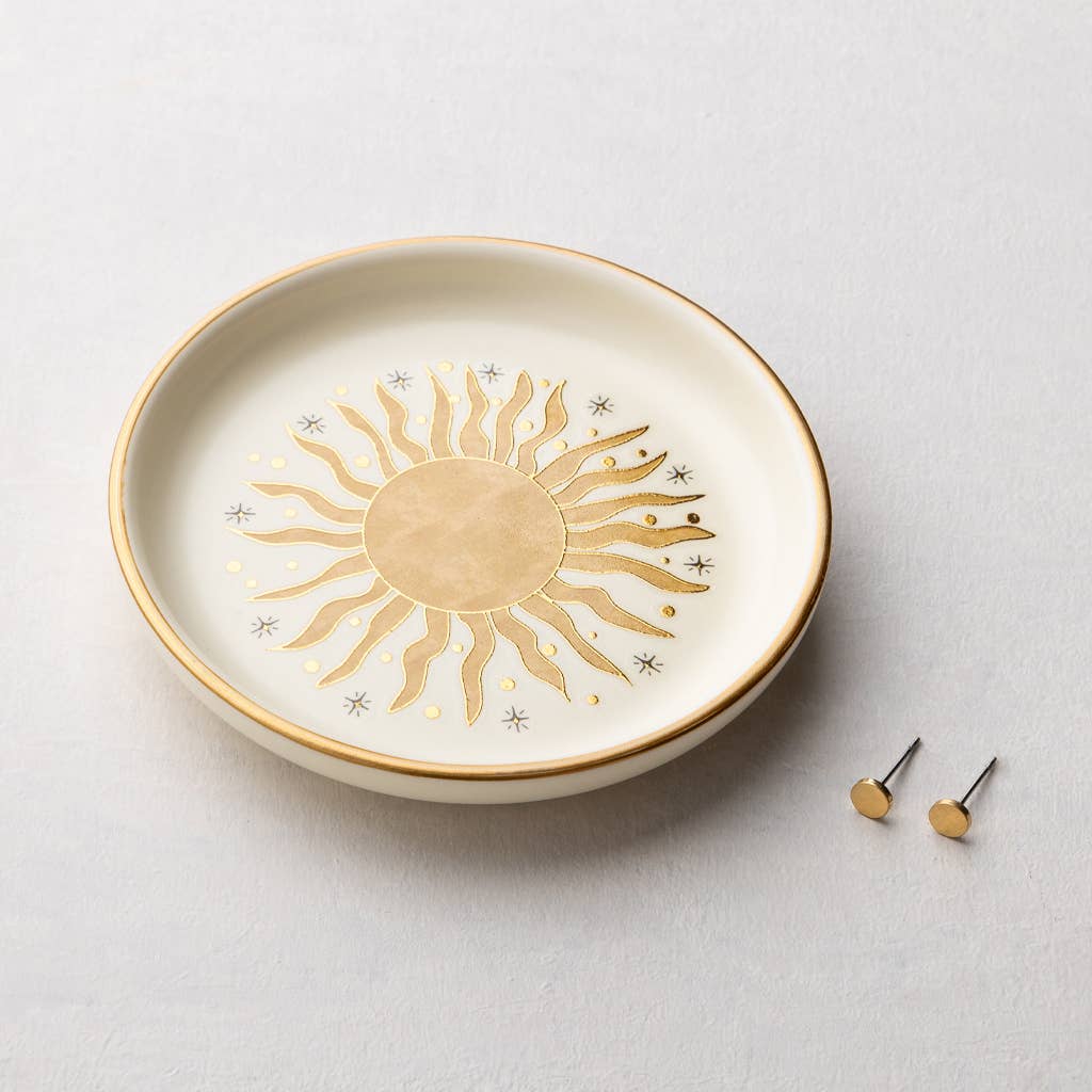 Scout Curated Wears - Wholesale Jewelry Dish - Jewelry Dish & Stud Earring Set - Sun Rays/Cream1