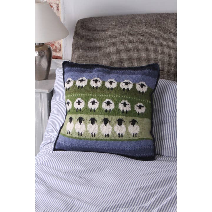One Colour Flock of Sheep - Knitted Wool White Sheep Cushion Cover for wholesale on Faire2