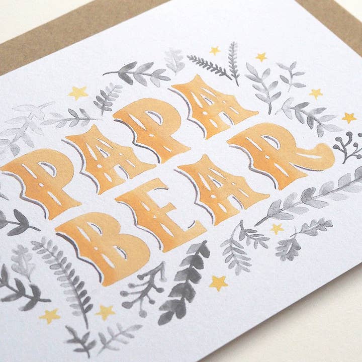 Jade Fisher – wholesale Father’s Day card – Papa Bear Hand Lettering Father's Day Card1