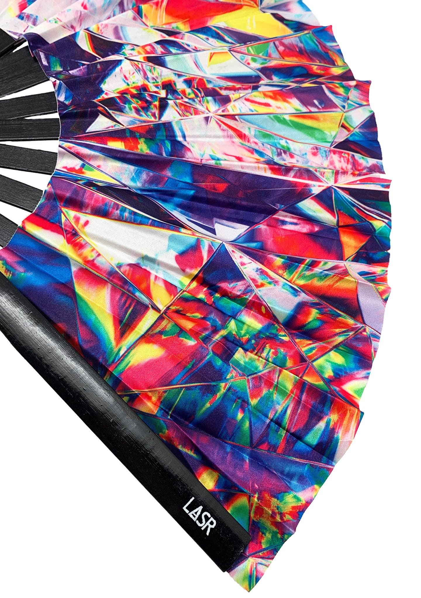 LASR - Wholesale Handheld Folding Fan - Kaleidoscope Shock Rave Fan4