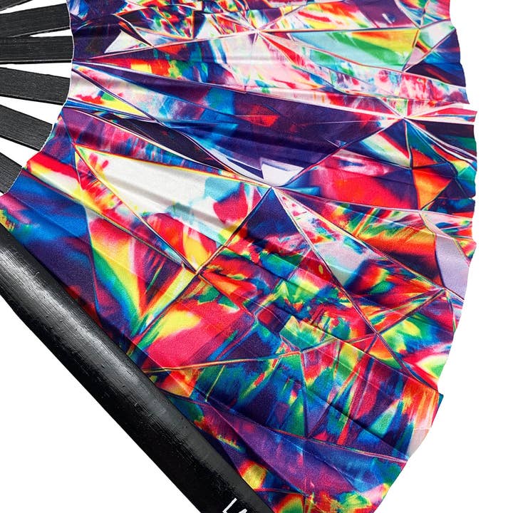 LASR - Wholesale Handheld Folding Fan - Kaleidoscope Shock Rave Fan4