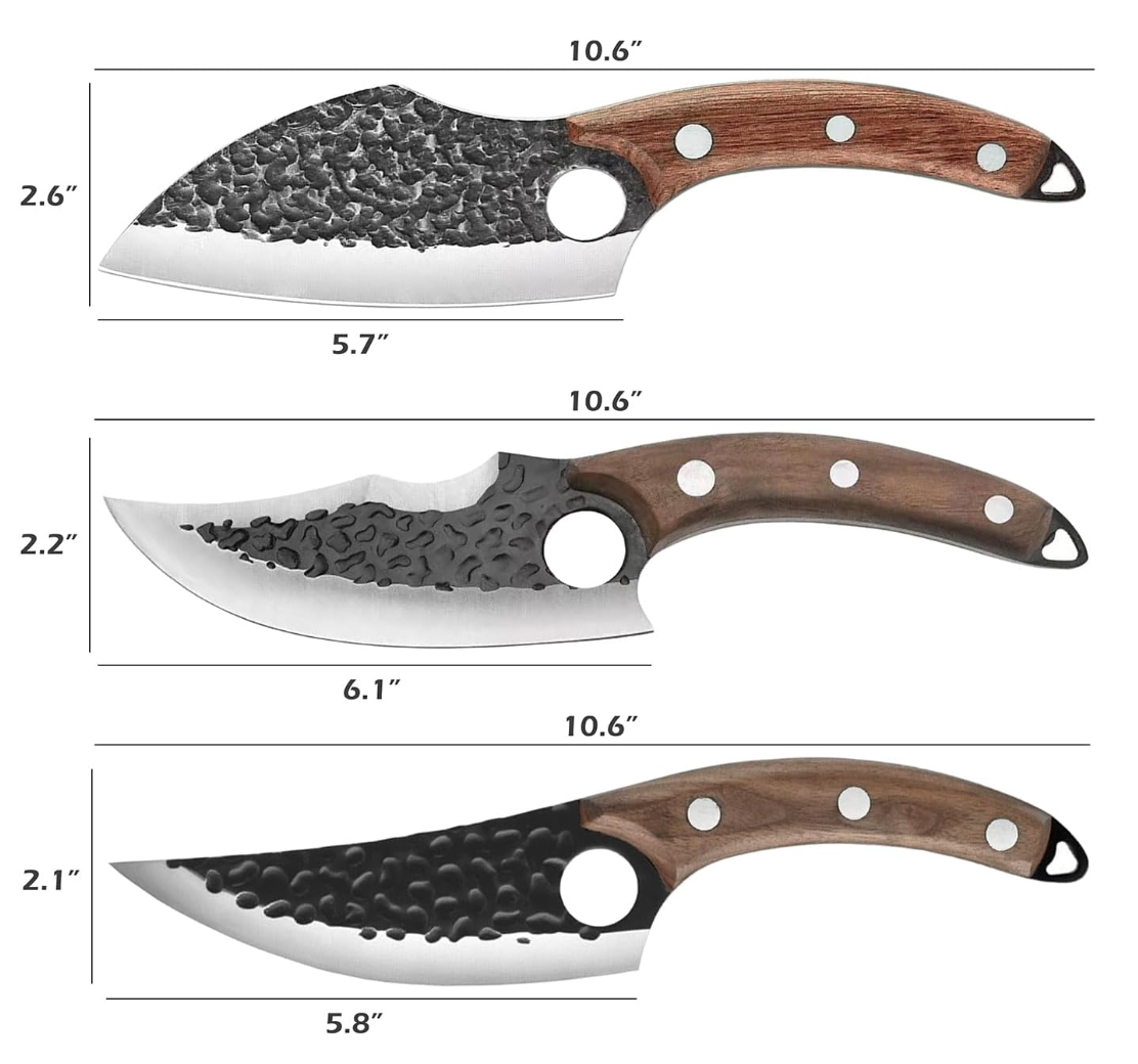 Bravohandicrafts – wholesale Knivset – Handsmidd kökskniv 3-delars professionellt kockknivset.2