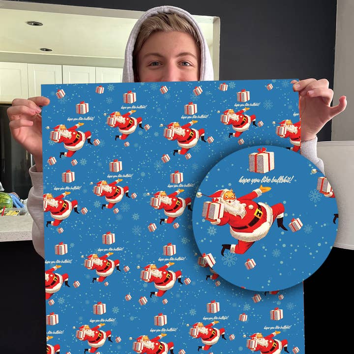 offensivedelightful - Wholesale Flat Wrap - BULLSHIT SANTA / doublesided Giftwrap / roll of 20