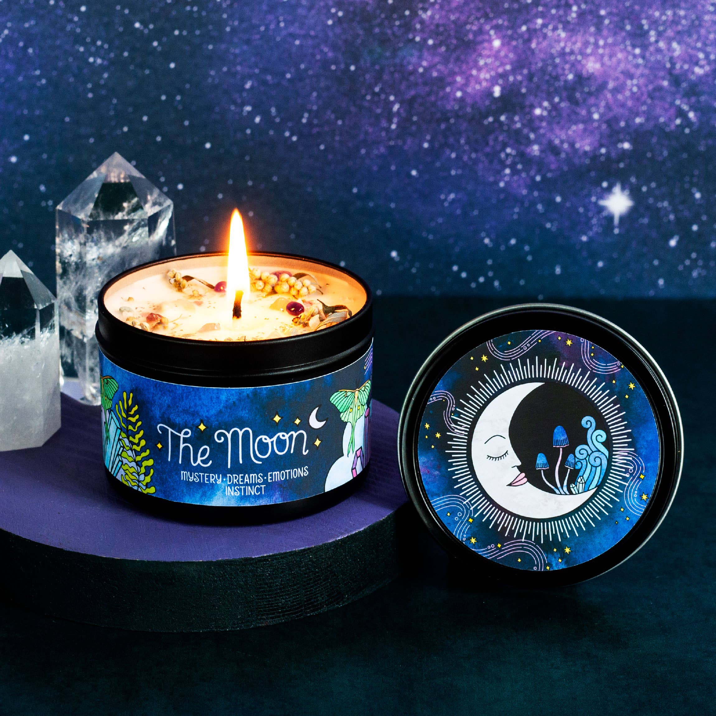 Rachel Beyer - Wholesale Travel Candles - The Moon Aromatherapy Soy Candle - Cypress Lemon12