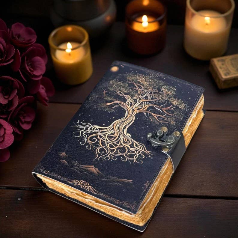 Leatherooze - Wholesale Journal/Diary - Tree of Life Leather Journal: Celestial Spell Book, Grimoire6