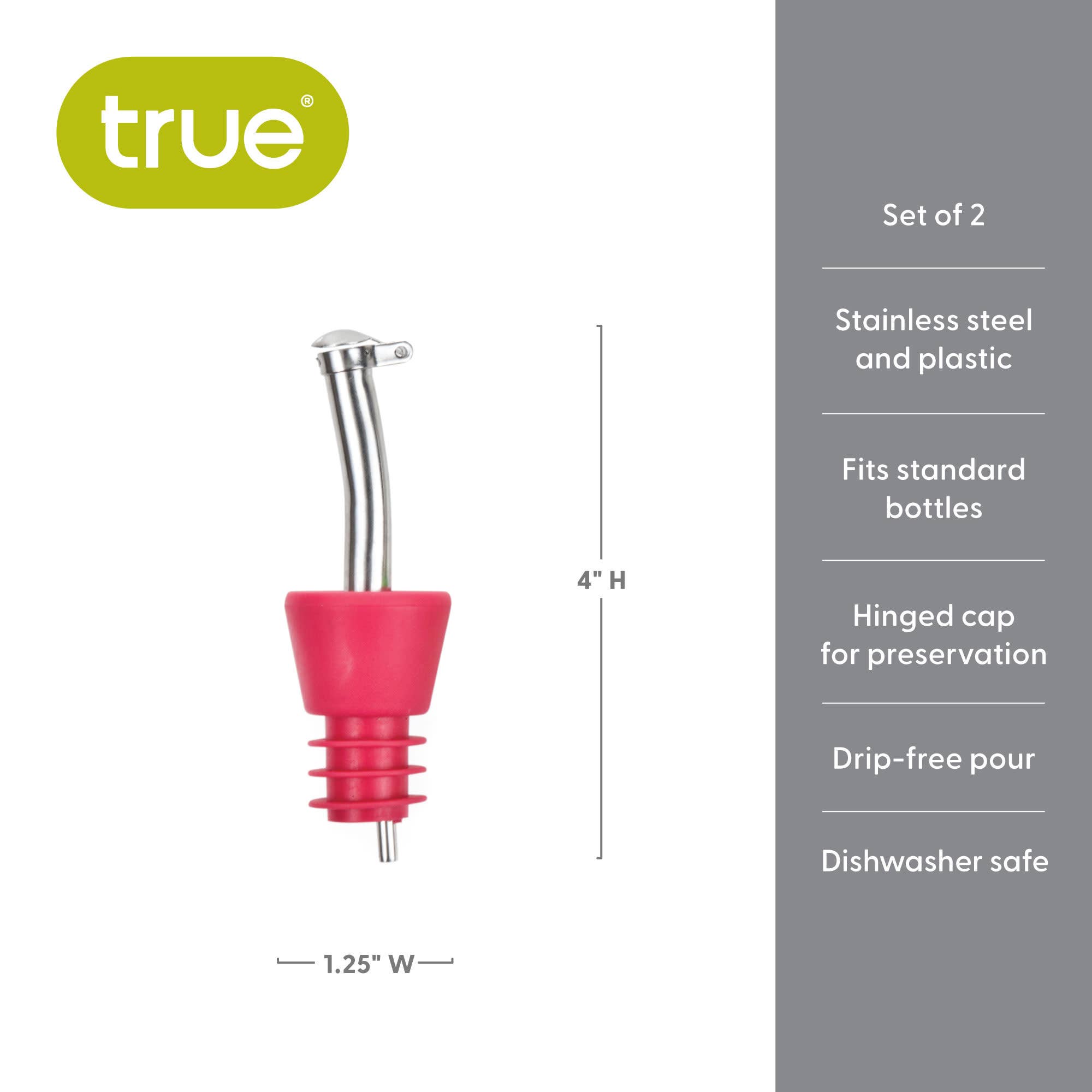 TRUE - Wholesale Liquor Dispenser - Colorfast Liquor Pourers Set of 2 Bulk Assortment5