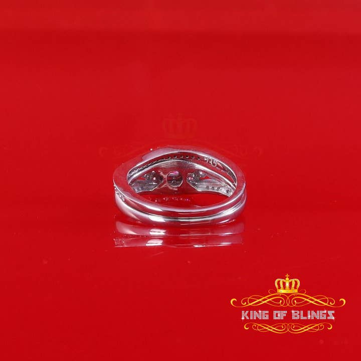 KING OF BLINGS - Wholesale Multi-stone ring - King Of Bling's1.75ct Cubic Zirconia White Sterling Silver Men's/ Women 2PC Bridal Rings Size 73