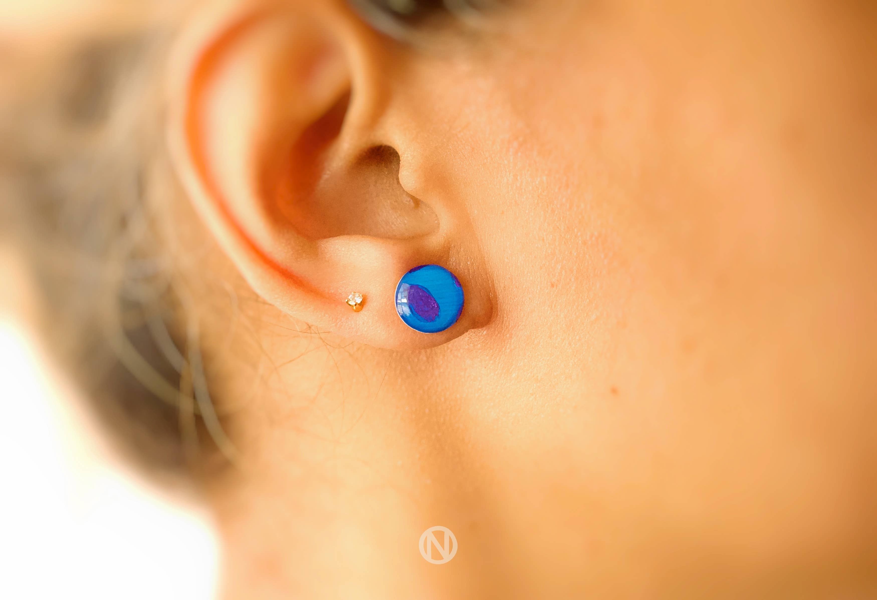 Naoi - Vente Clous d'oreille - Boucles d'oreilles à tige en forme de feuilles, fabriquées à la main sur commande2