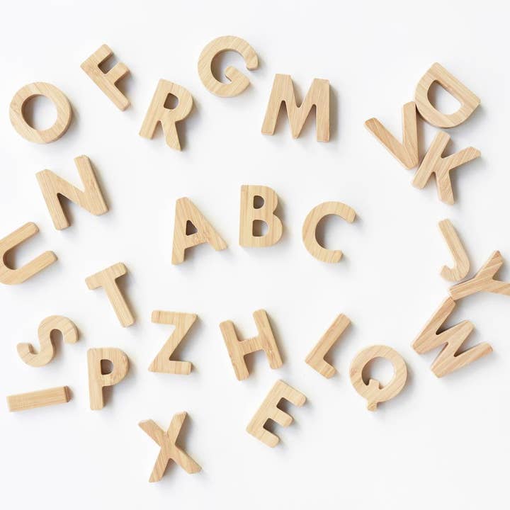Wee Gallery - Wholesale Wood Toy - Kids - Bamboo Alphabet - Wooden ABC Letter Blocks Set9