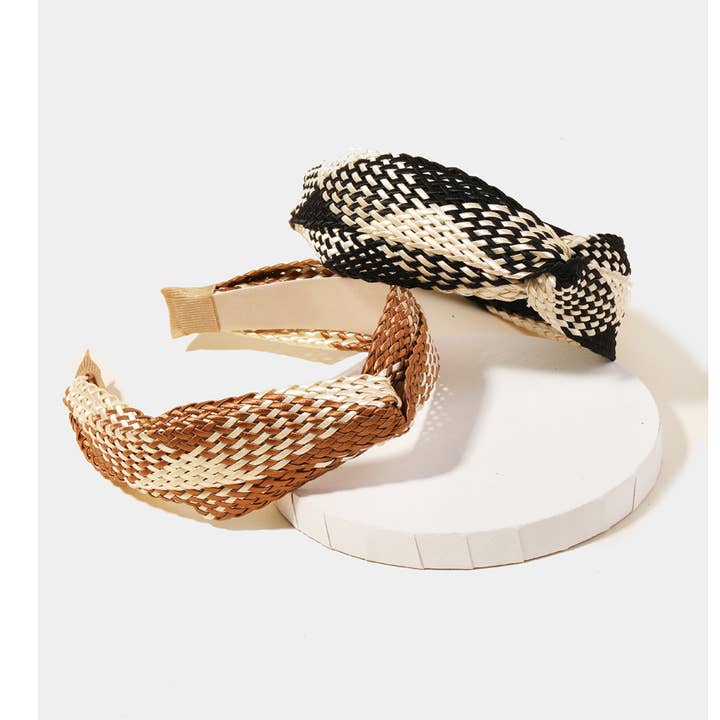 Conjunto de bandana twist Twist Basket Twist de dois tons por atacado de Collections by Fame Accessories