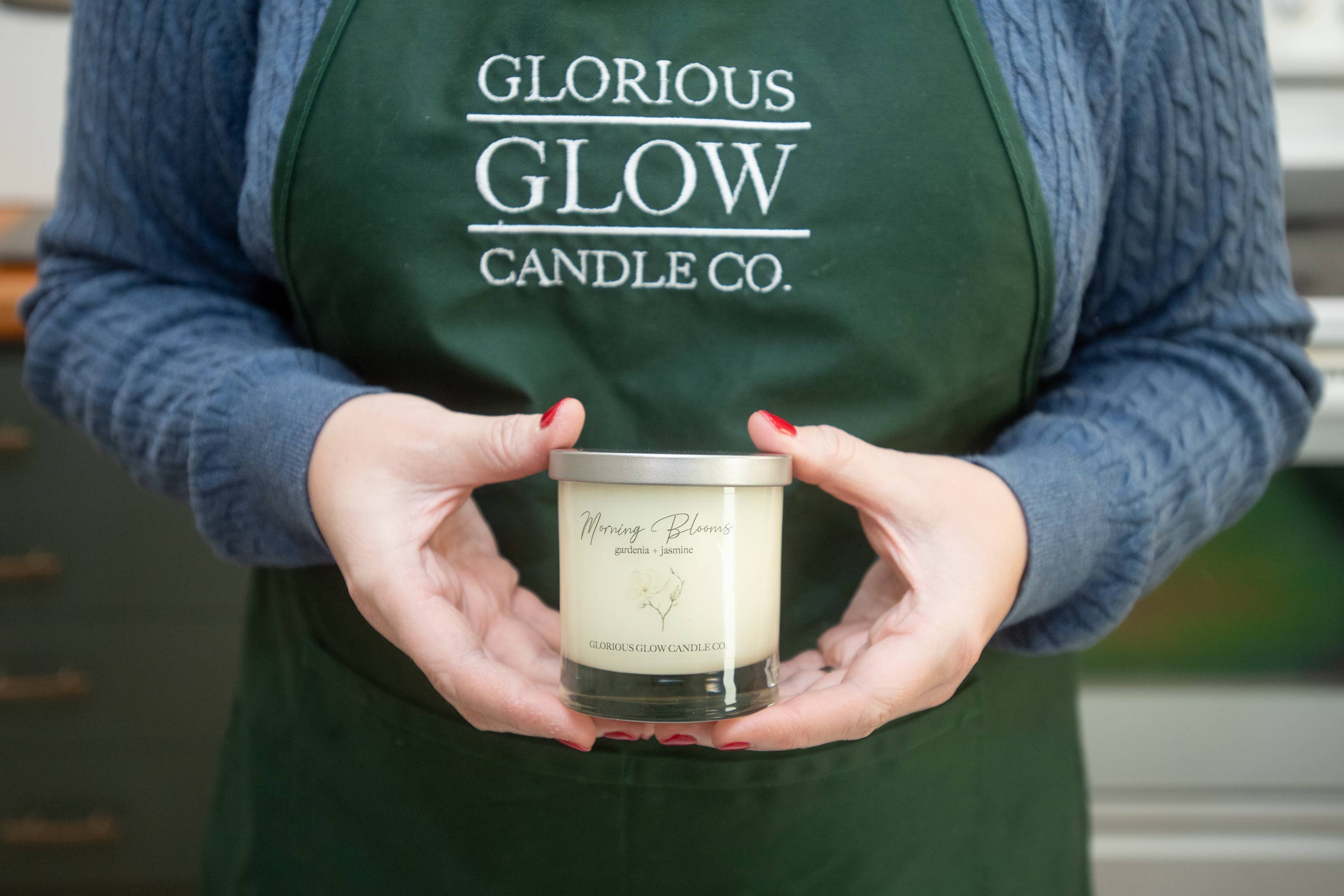 Glorious Glow Candle Co. - Wholesale Jar/Filled Candle - Morning Blooms 8 oz. Soy Blend Container Candle with Lid1