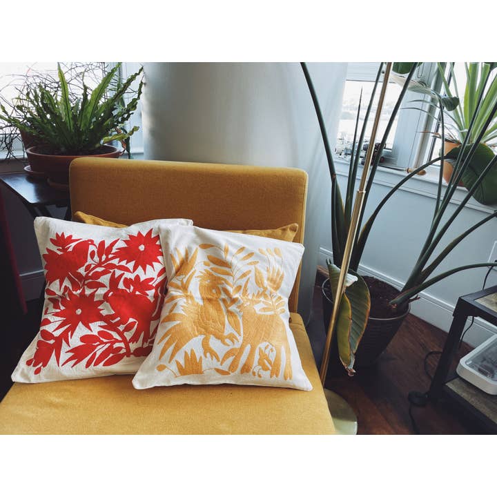 Pura Vida – Großhandel Zierkissenbezug – Bestickter mexikanischer Kissenbezug Minimalist Animals in Farbe14