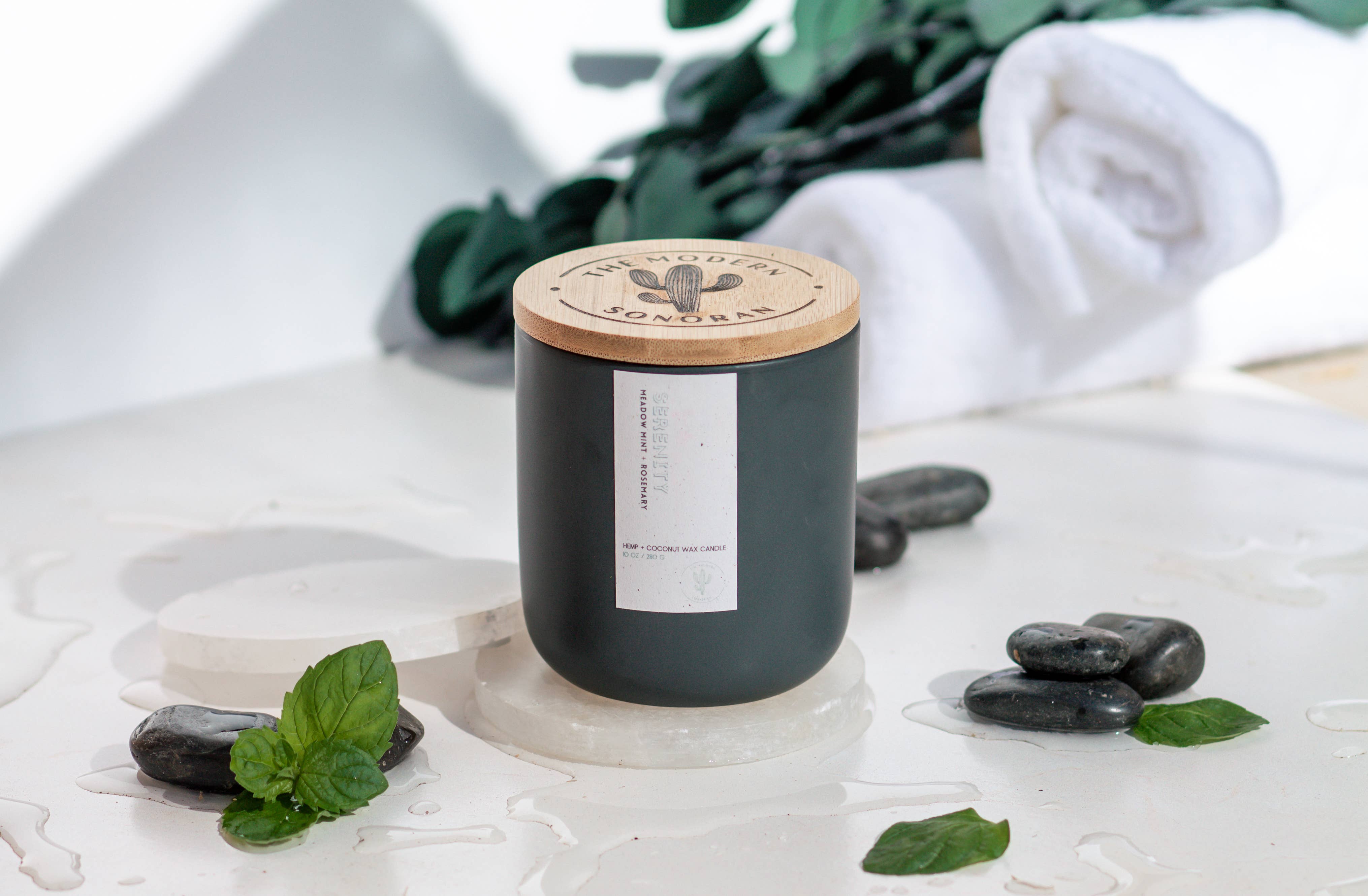 The Modern Sonoran – Großhandel Kerze im Glas / gefüllte Kerze – Gelassenheit: Erfrischende Minze Ruhiger Luxus Hanf Spa-Kerze2