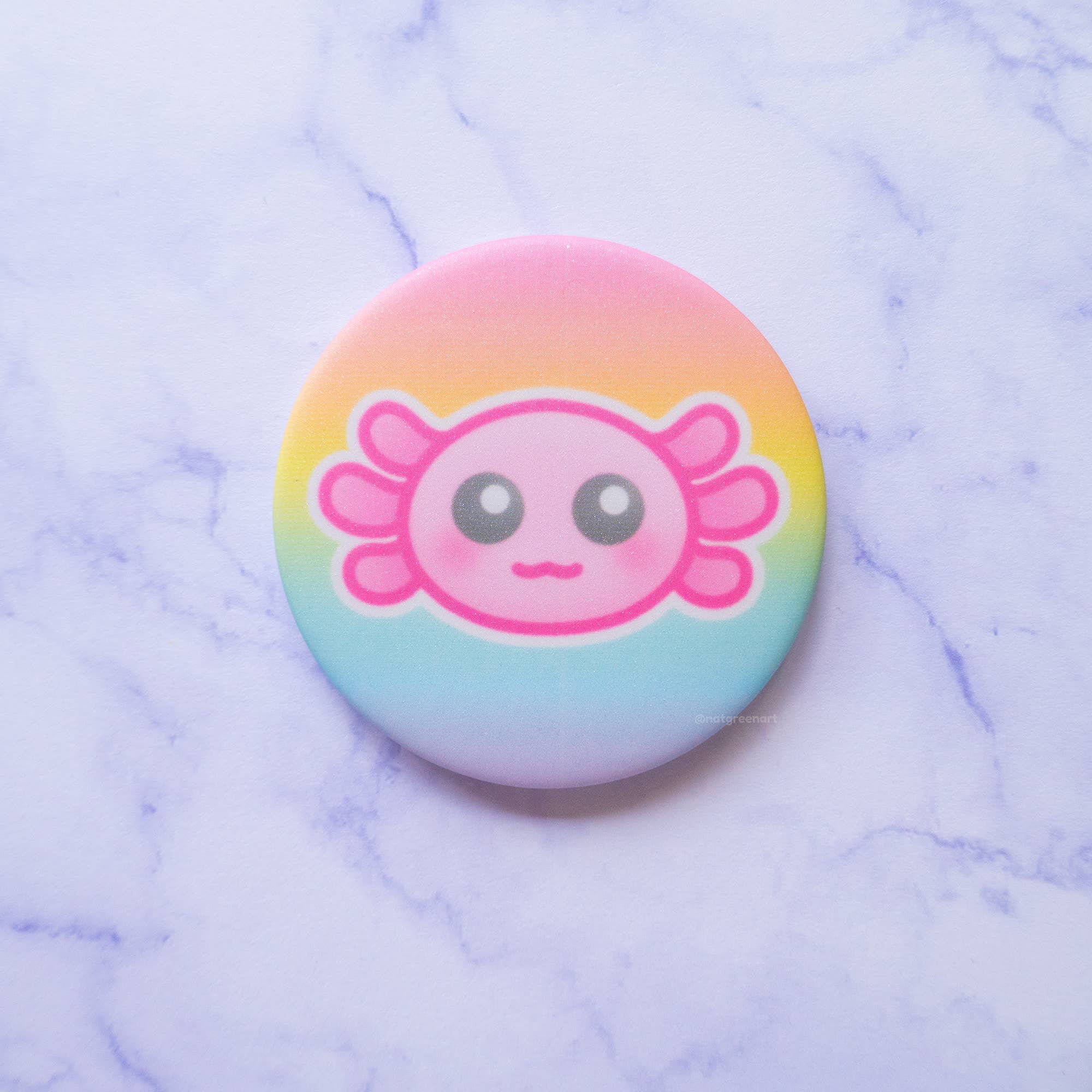 NatGreenArt - Wholesale Compact Mirror - Axolotl Sparkly Pocket Mirror1