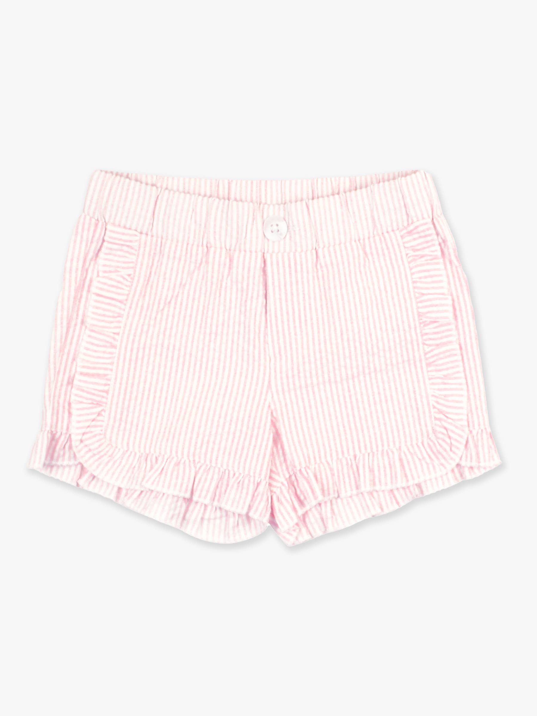 Rosa Calções de Tecido com Folhos em Seersucker Rosa para Meninas Pequenas para venda a revendedores na Faire0