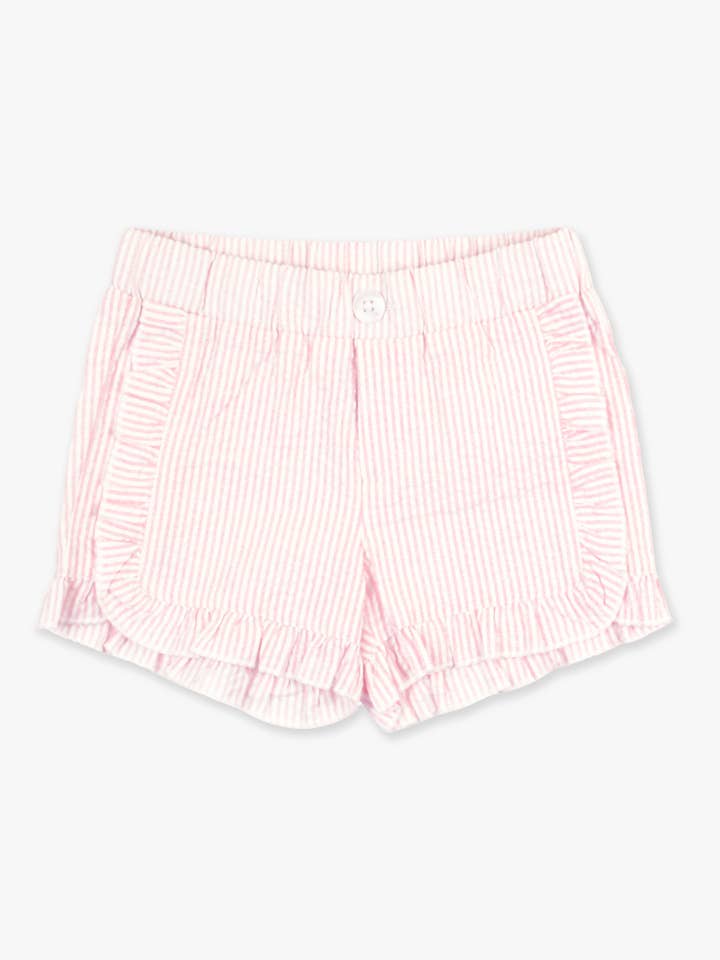 Toddler Girls Pink Seersucker Ruffle Trim Woven Shorts
for wholesale on Faire