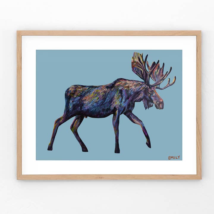Herr Moose Print für den Großhandel von Emily Miquelon Art
