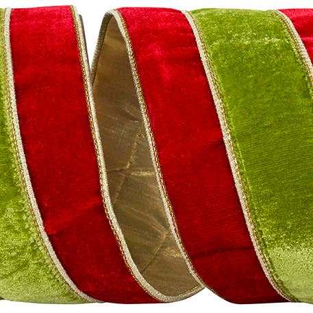 Plush Velvet Overlay Deluxe Gold Metallic Backed Wired Edge for wholesale by RELIANT RIBBON