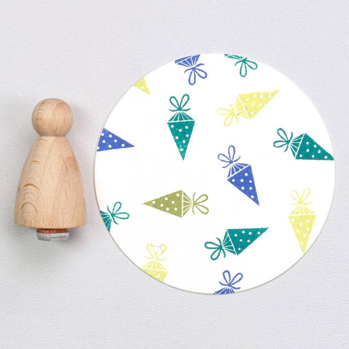 12x carimbos | cone escolar pequeno por atacado de Perlenfischer