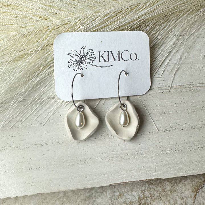 KIMCo. - Wholesale Dangle Earrings - Polymer Clay Pearl Drop Earrings