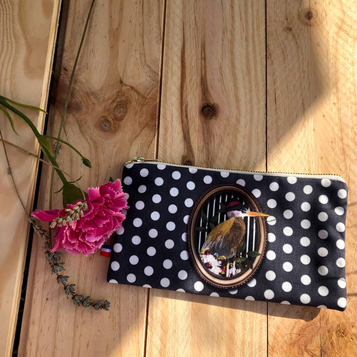 Flachbeutel mit schwarzen und weißen Tupfen für den Großhandel von Marie-Ficelle