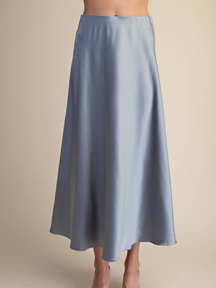 Satin Flare Midi Skirt for wholesale by Glam