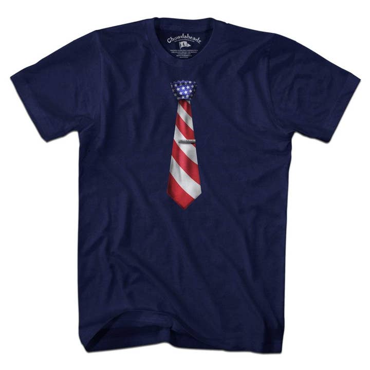 Patriotic USA Necktie T-Shirt for wholesale by Chowdaheadz