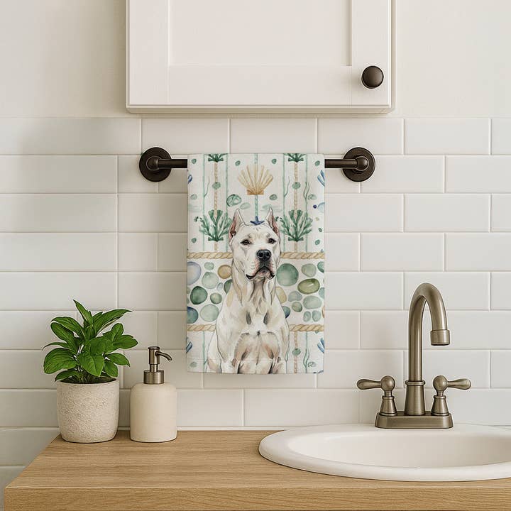 Caroline's Treasures - Wholesale Hand Towel - Dogo Argentino Coastal Sea Glass Towel WDK7010