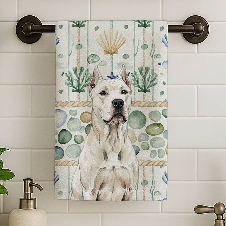 Caroline's Treasures – wholesale Hand towel – Dogo Argentino Coastal Sea Glass Towel WDK70100
