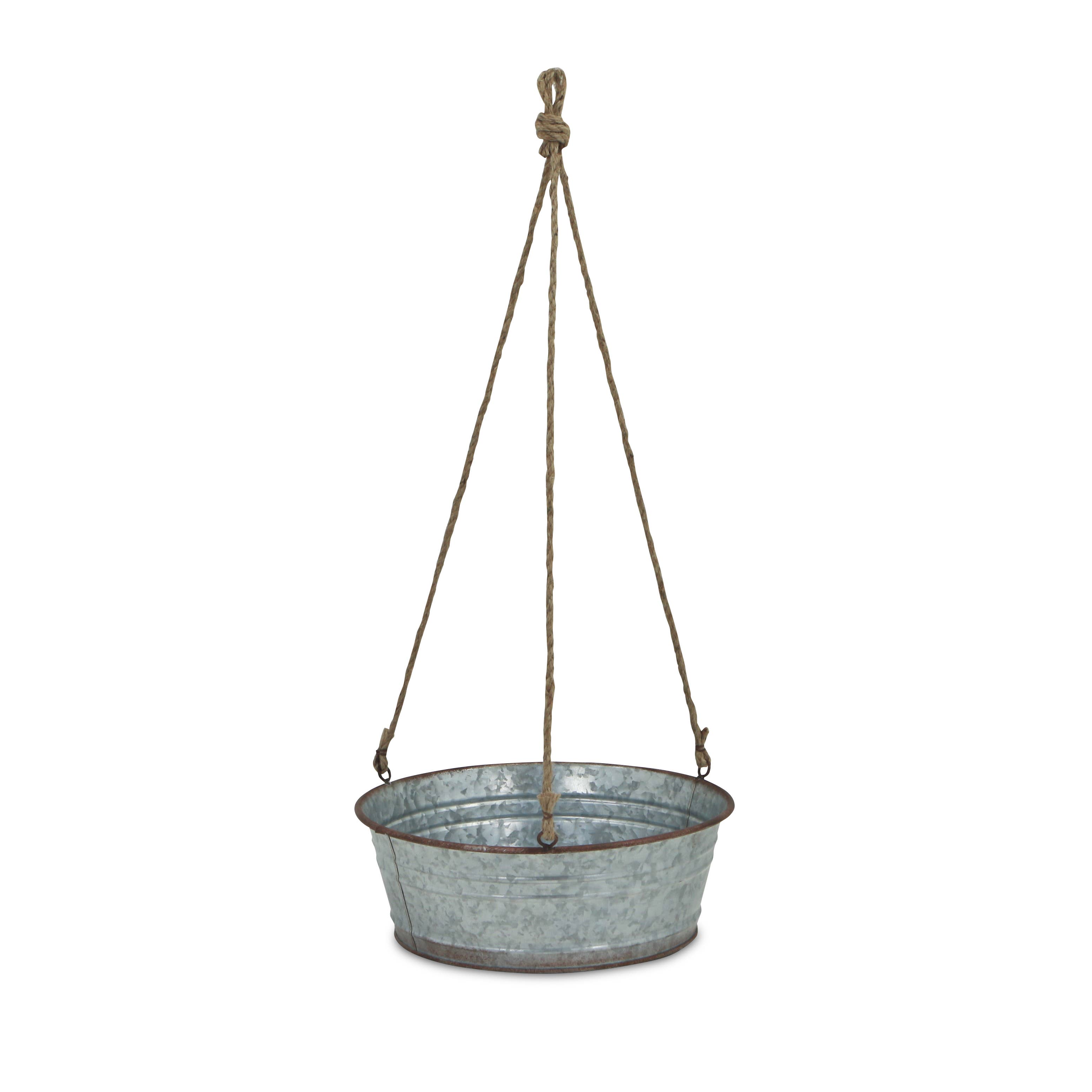 Cheungs Home Decor - Wholesale Hanging Planter - Inara Round Galvanized Hanging Metal Planter6