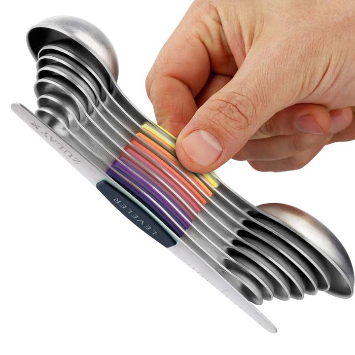 Zulay Kitchen - Wholesale Measuring spoon - Stackable Magnetic Spoons Set of 8 - Stainless Steel7