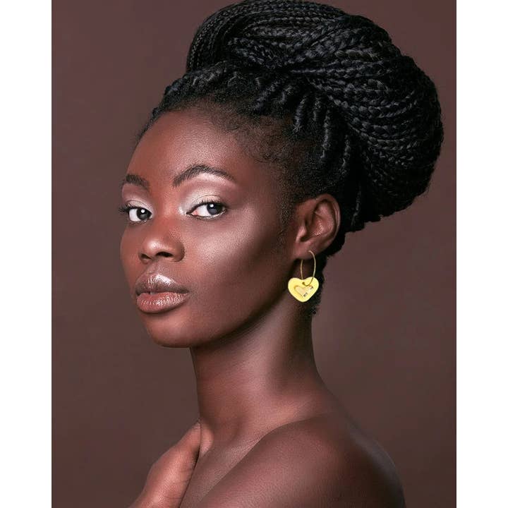 Dash of Gold - Wholesale Hoop earrings - Little Yellow Hearts1