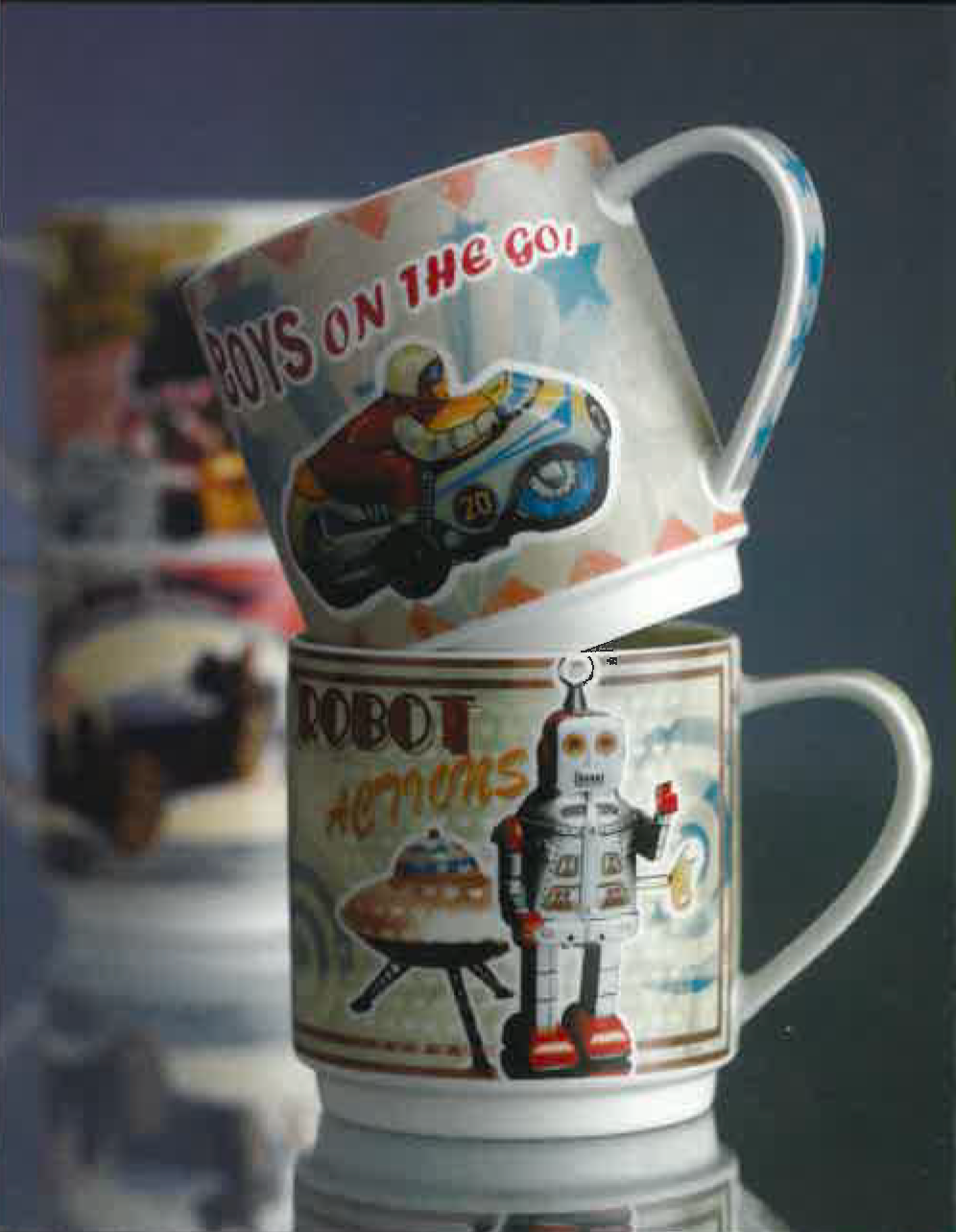 Arcucci Trade - Wholesale Coffee Mug - LOVERAMICS VINTAGE MUG MUG WITH 4 RETRO DECORATIONS2