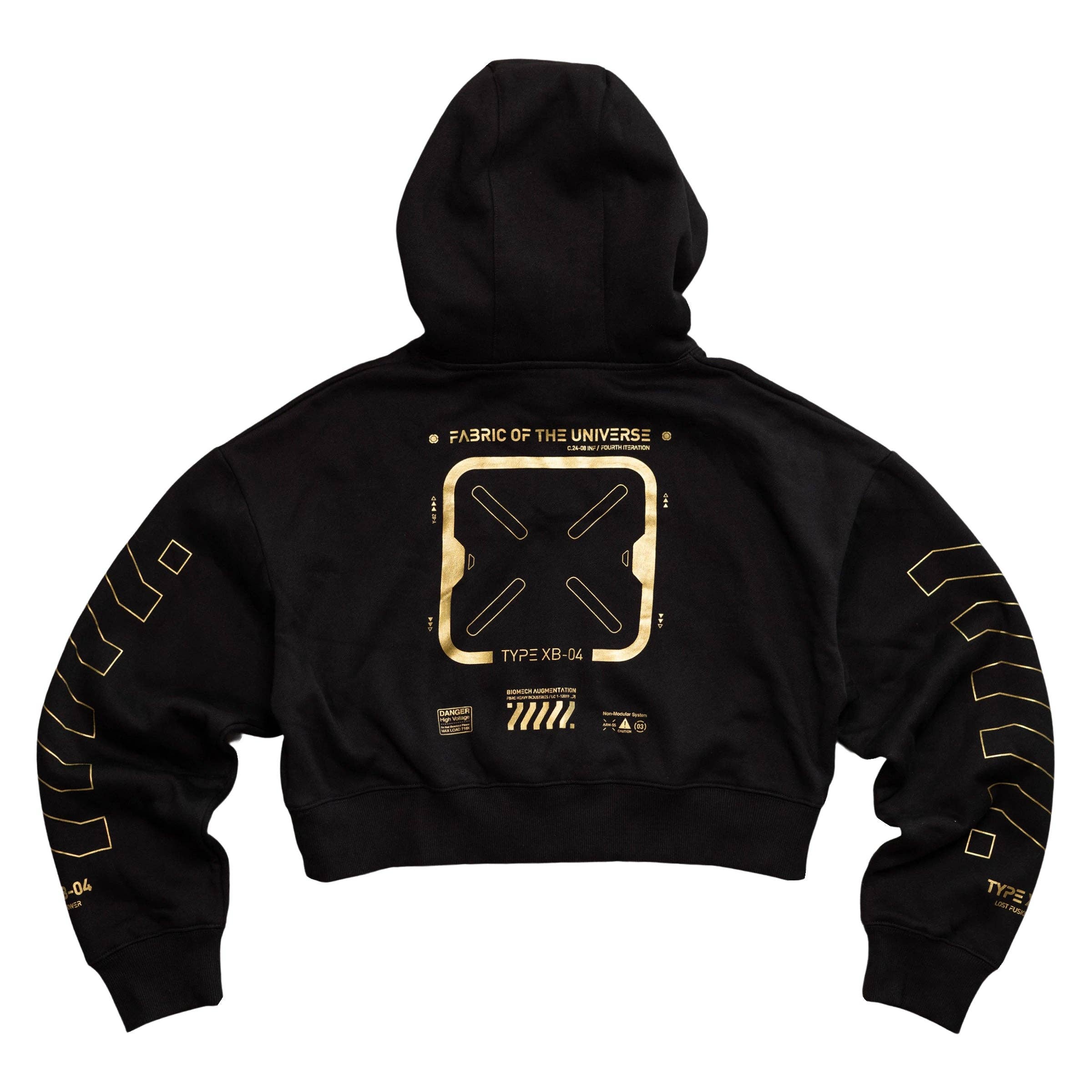 Wholesale XB-04 Black Gold Crop Hoodie for your store - Faire