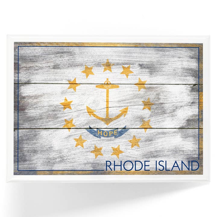 MAGNET Rustic Rhode Island State Flag for wholesale by Lantern Press