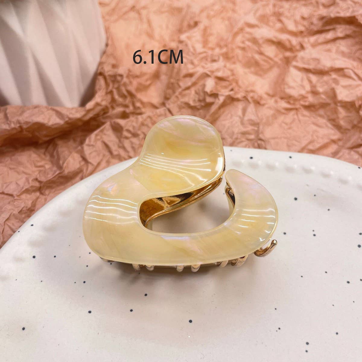 ACCITY - Wholesale Hair Clip - Women's - Irregular Acetate Metal Hair Claw - Chic Mid Clip_CWAHA05620