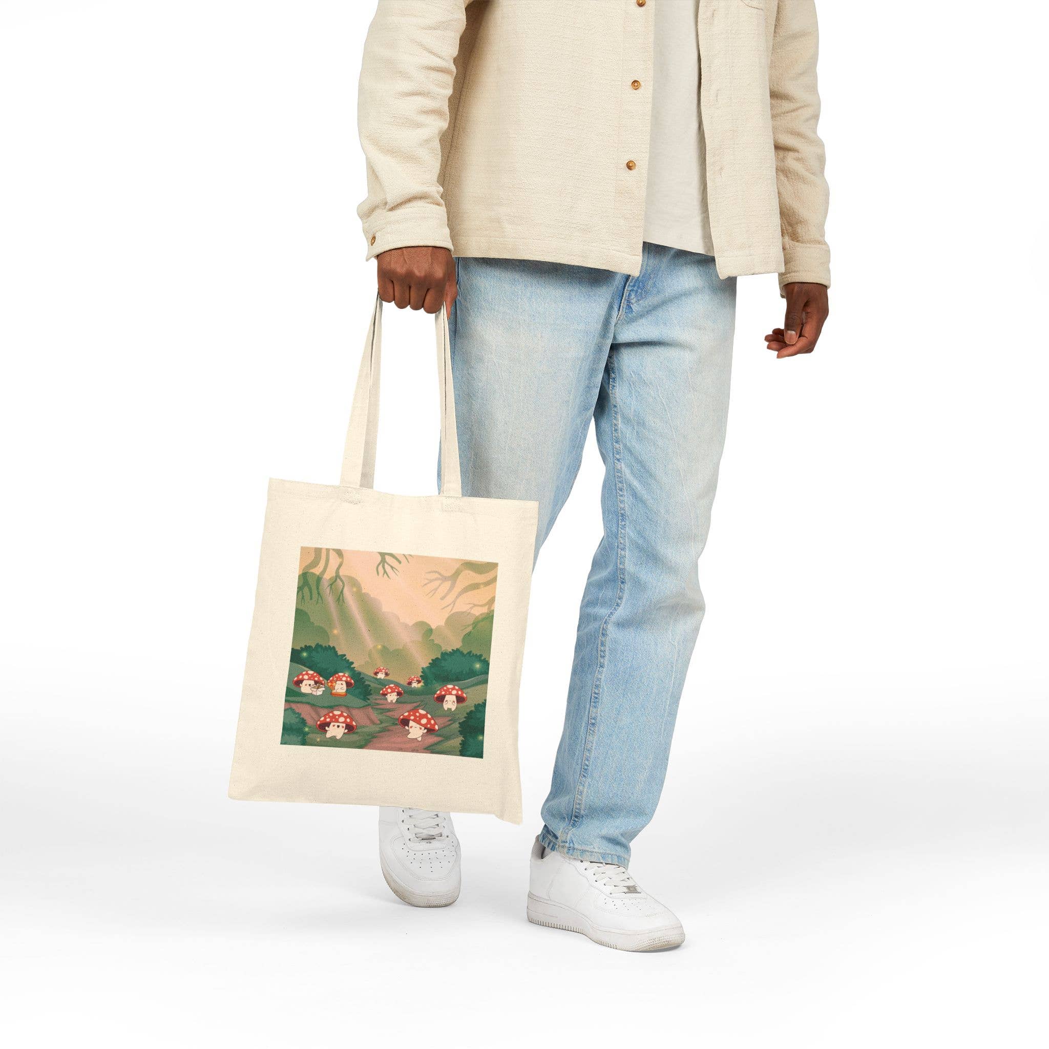 Laney's Castle - Wholesale Tote Bag - Unisex - Mushroom Party Canvas Tote Bag – Cottagecore Fall Design5