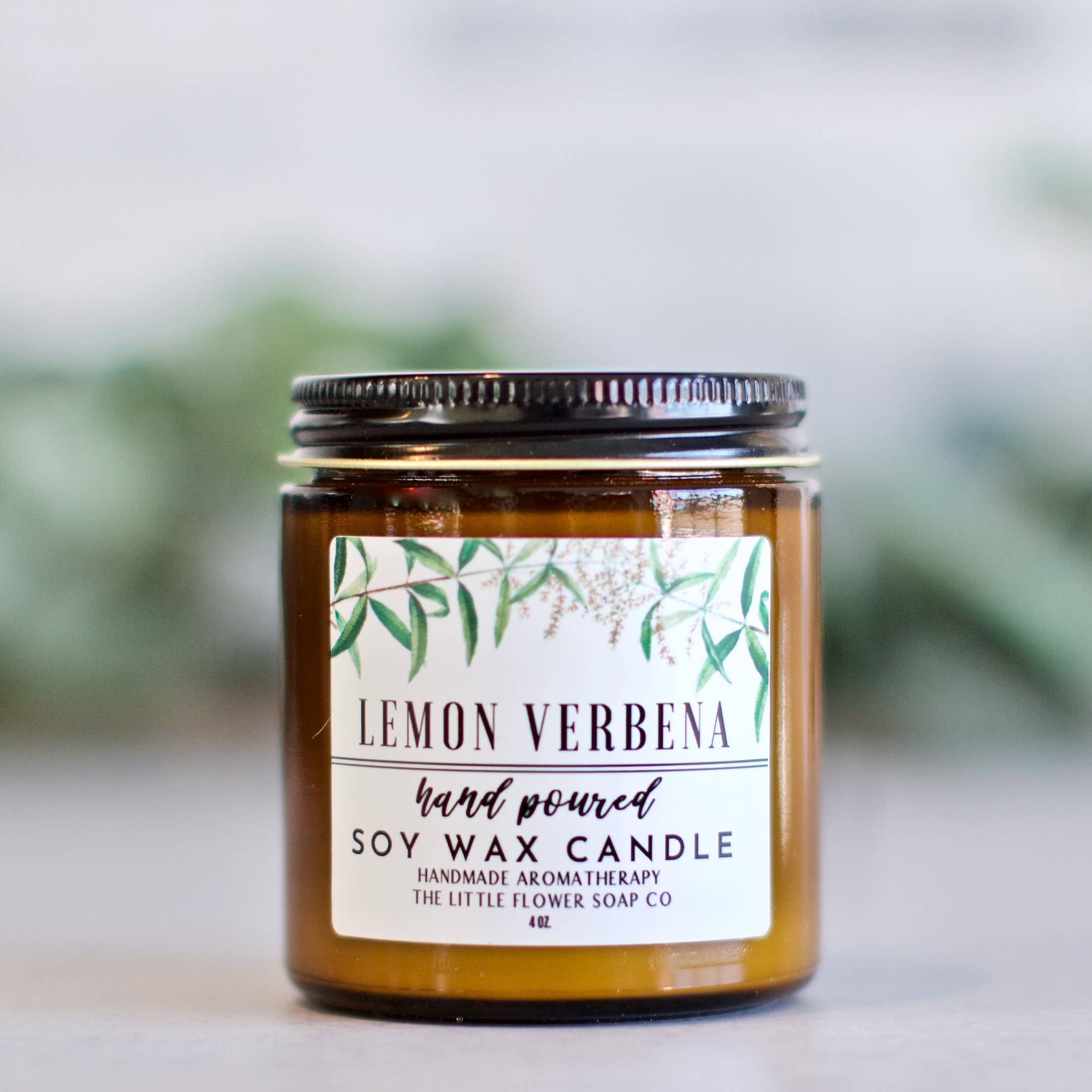 The Little Flower Soap Co - Wholesale Jar/Filled Candle - Lemon Verbena 4oz Soy Candle3